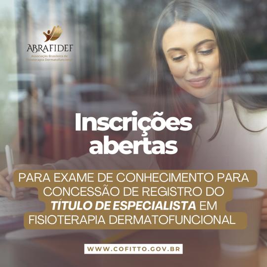 Read more about the article TÍTULO DE ESPECIALISTA EM FISIOTERAPIA DERMATOFUNCIONAL